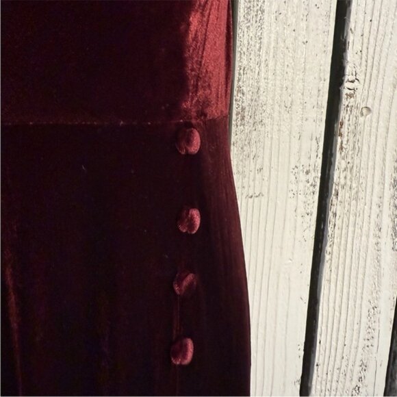 VTG Revelry Velvet Formal Dress Size 4 Maxi Red Goth Glam Y2K Vamp Whimsigoth - Picture 9 of 13